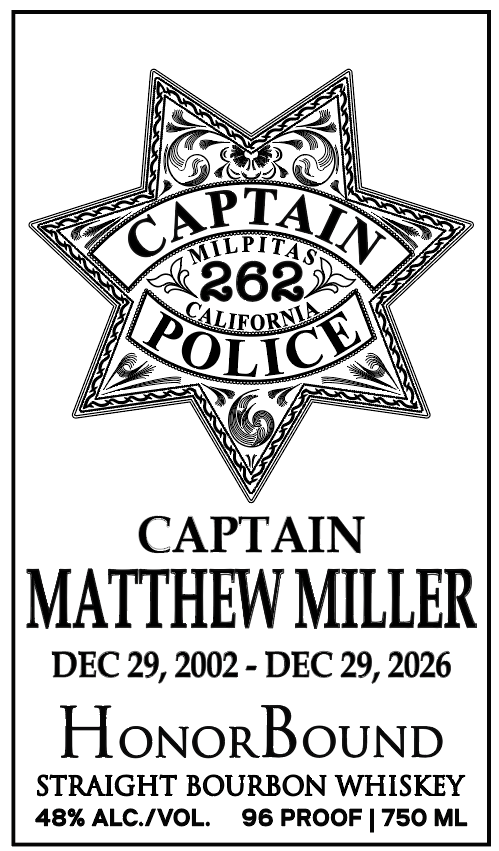 Milpitas Matthew Miller Whiskey Bottle