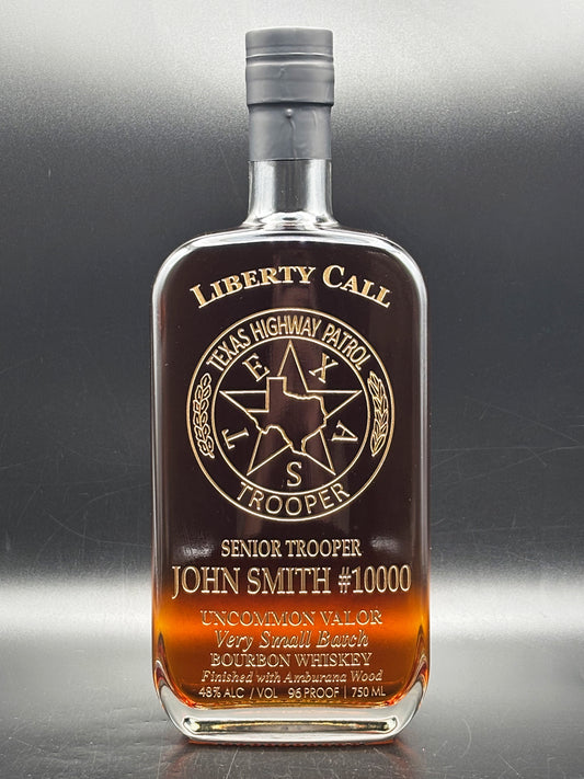 Texas Department of Public Safety (DPS) Troopers Foundation Custom Whiskey Bottle