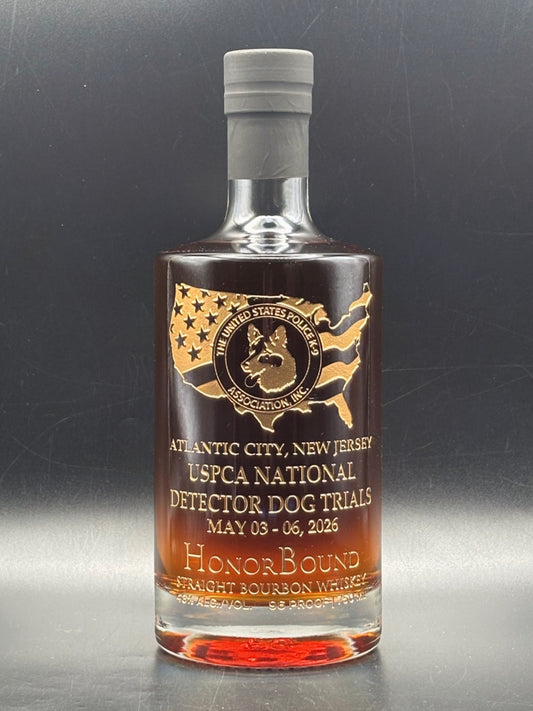 2026 USPCA National Detector Dog Trials Whiskey Bottle