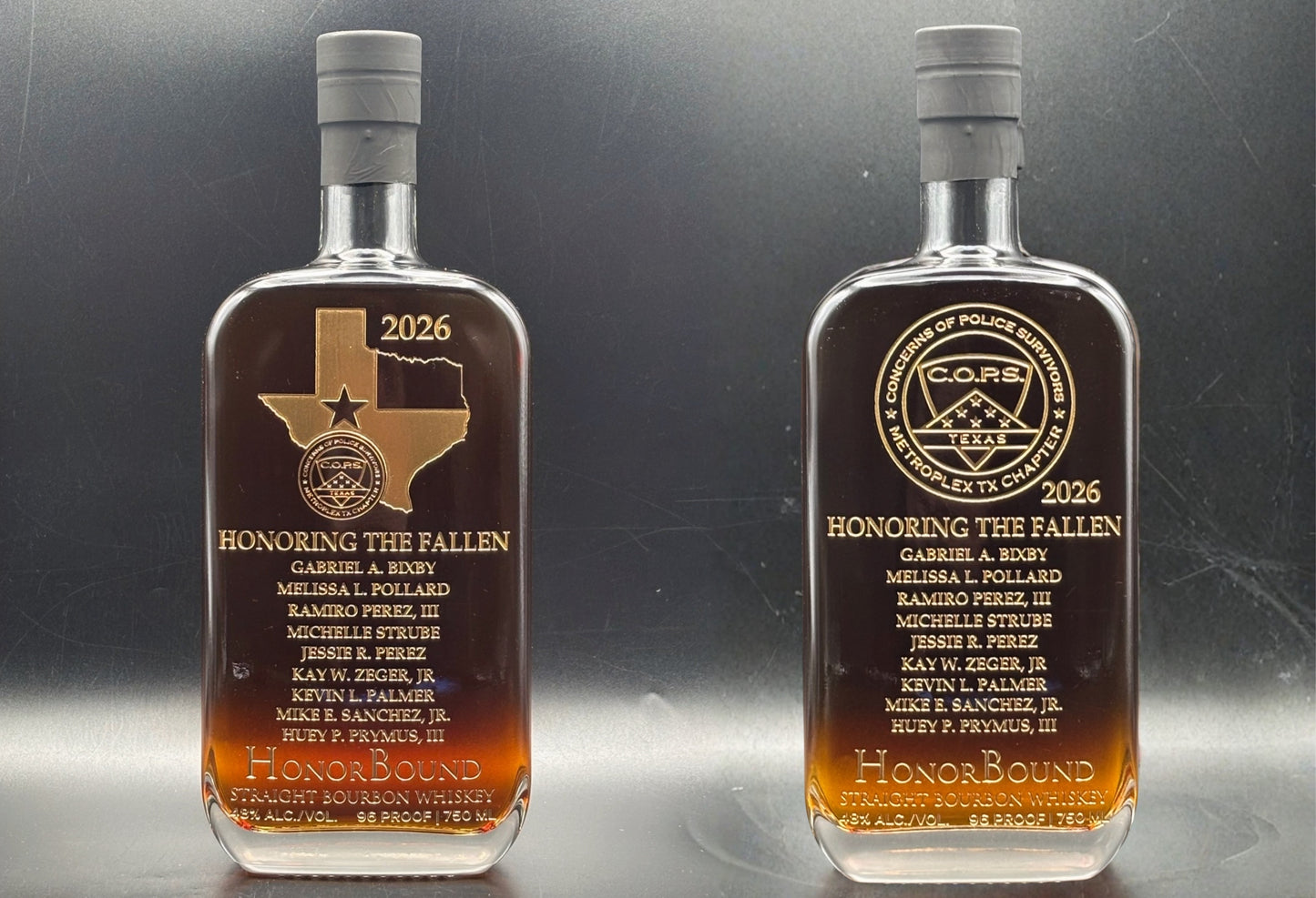 2026 Metroplex Concerns of Police Survivors (COPS) Commemorative Whiskey Bottle