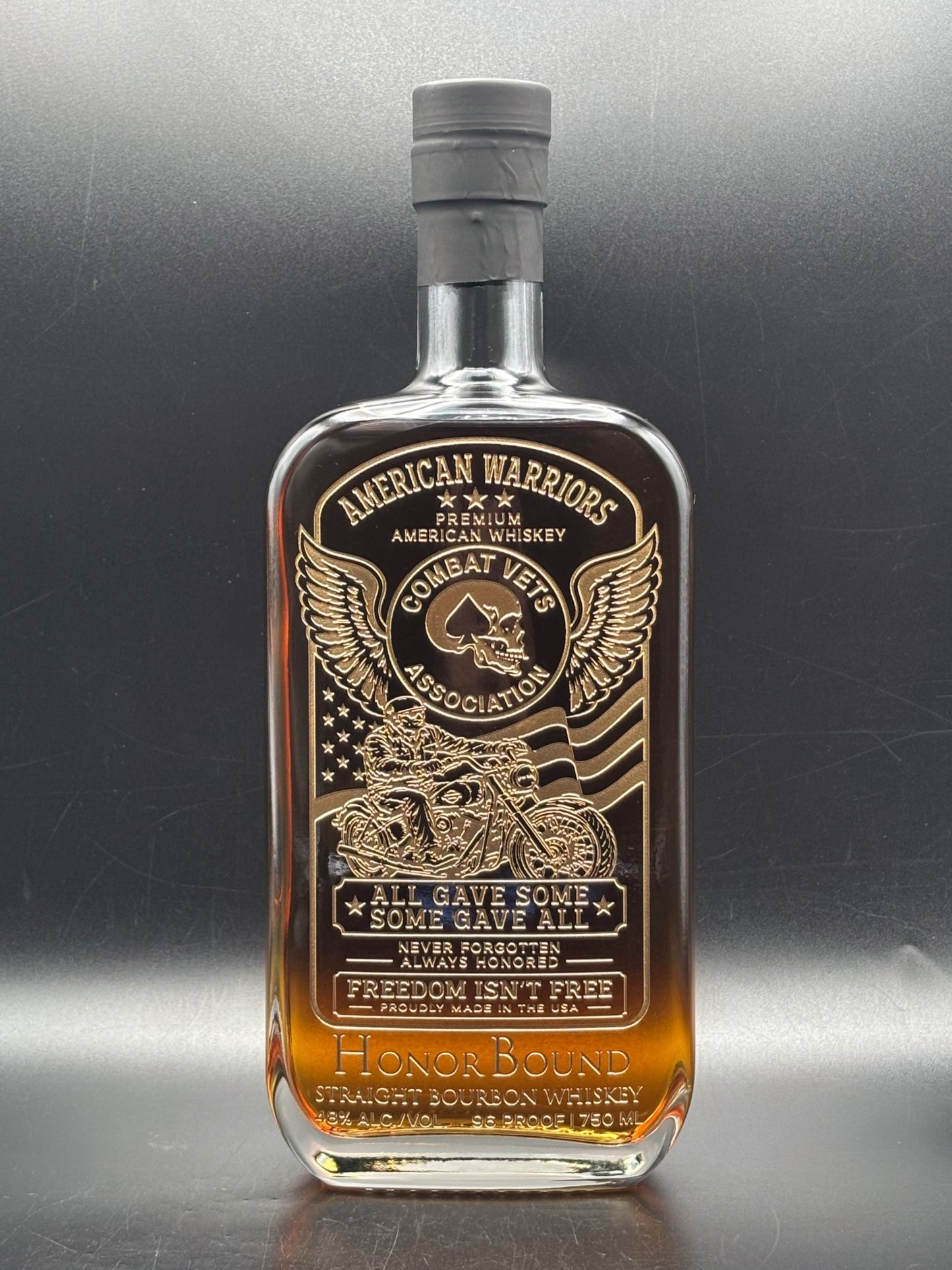 Combat Veterans Motorcycle Association Whiskey Bottle