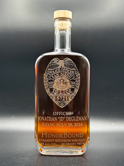 Officer Jonathan DeGuzman - San Diego Police Department Memorial Bottle