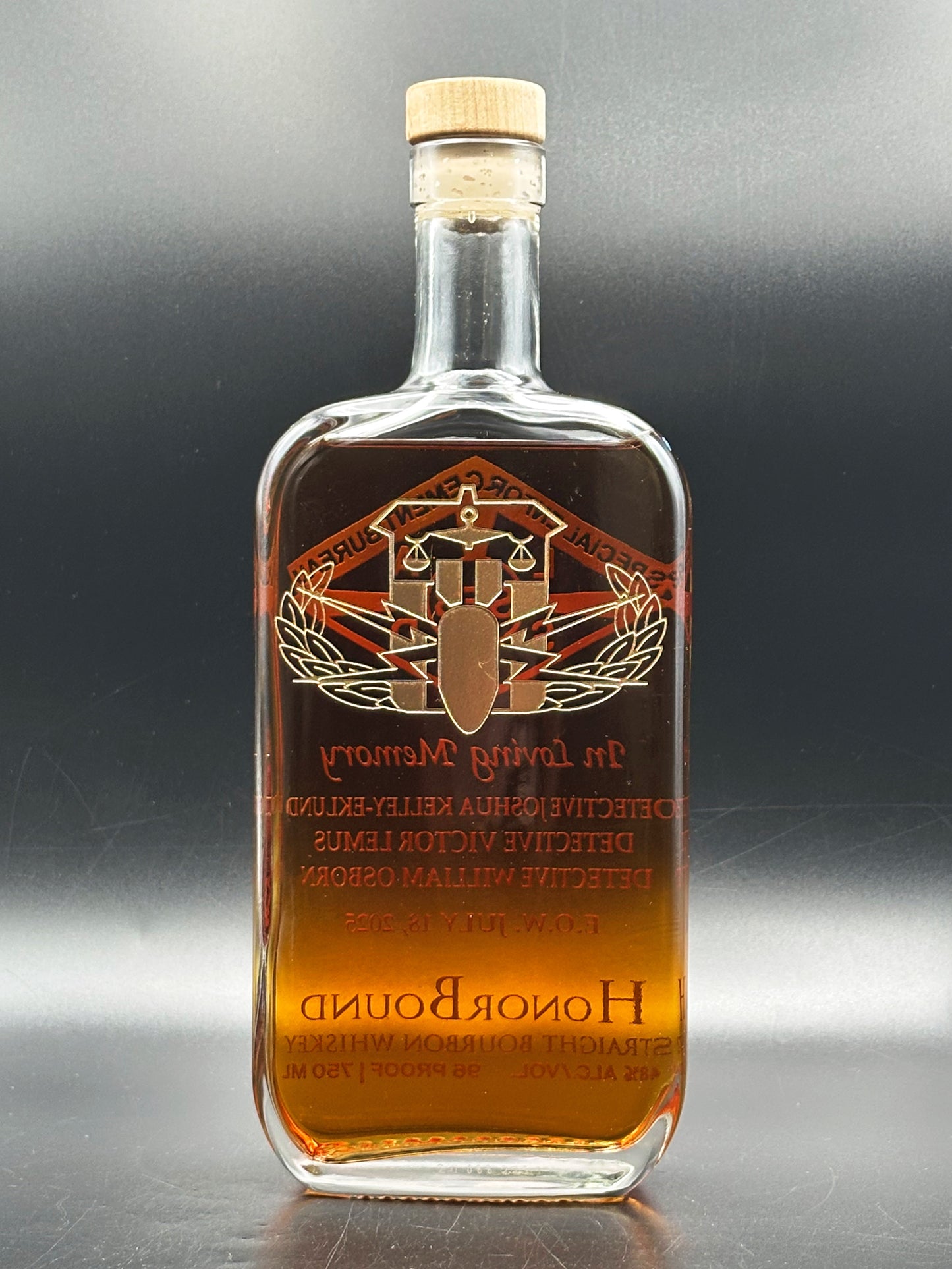 Detectives William Osborn, Joshua Kelley-Eklund, and Victor Lemus - Los Angeles County Sheriff's Department Memorial Bottle