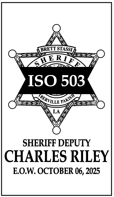 Deputy Charles Riley - Iberville Parish Sheriff's Office - Memorial Decanter